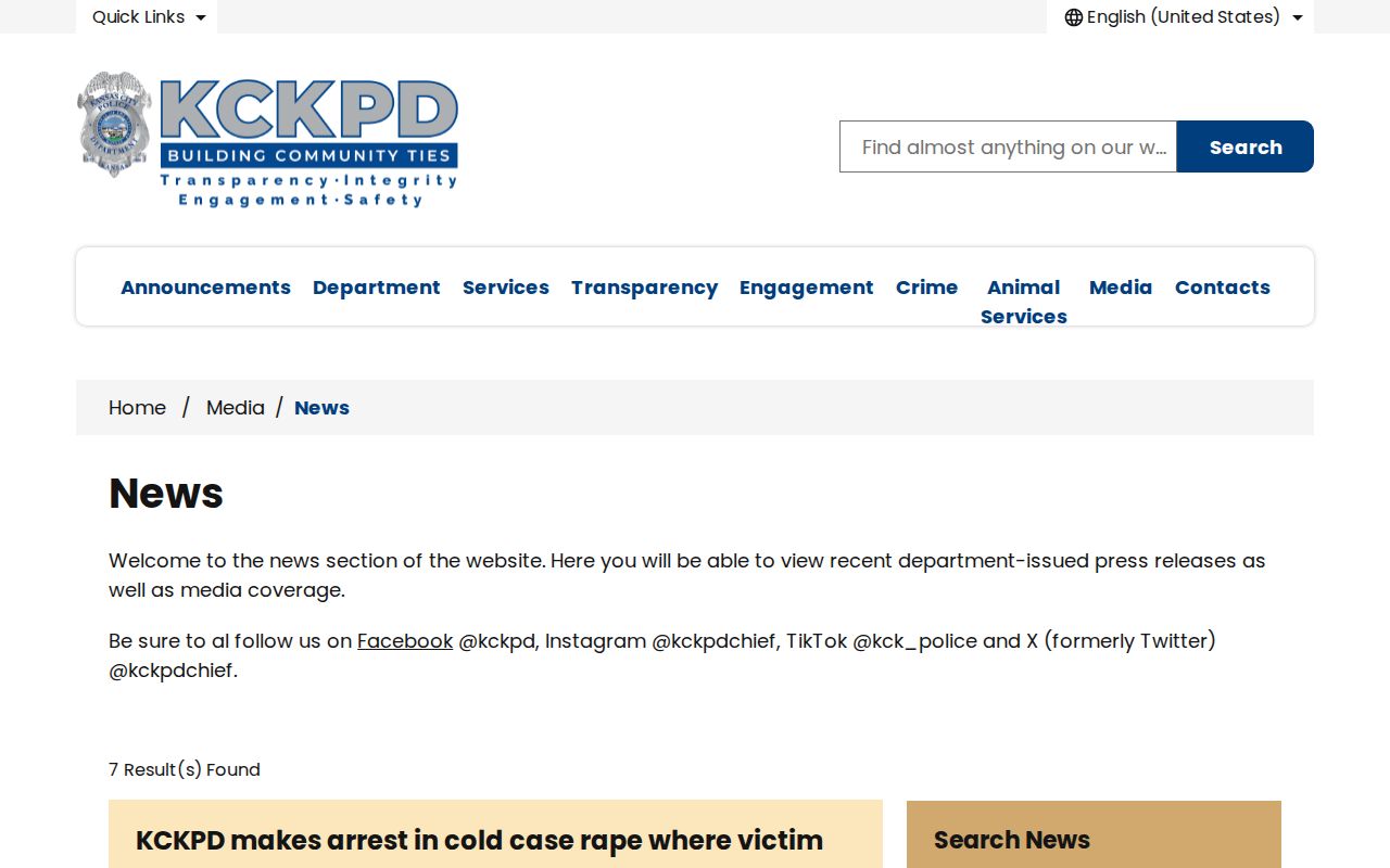 Kansas City Kansas KCKPD arrest news archive
